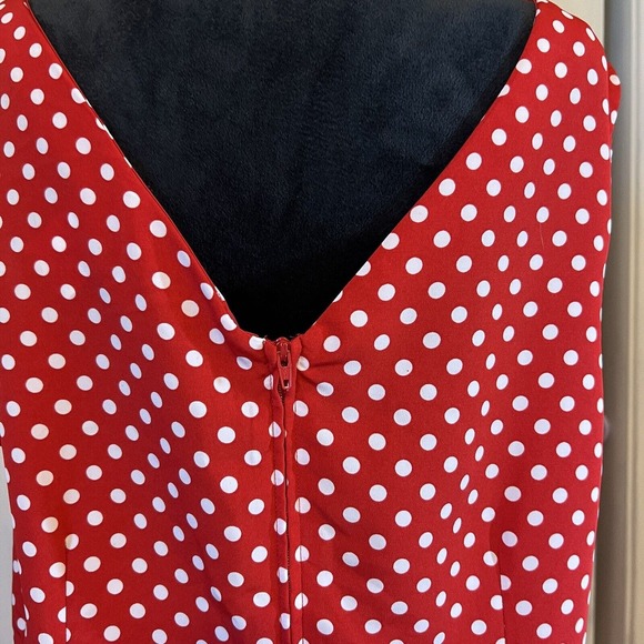 Melissa Harper MHM Red White Polka Dots Dress Sleeveless Zipper Minnie Mouse - Picture 5 of 11